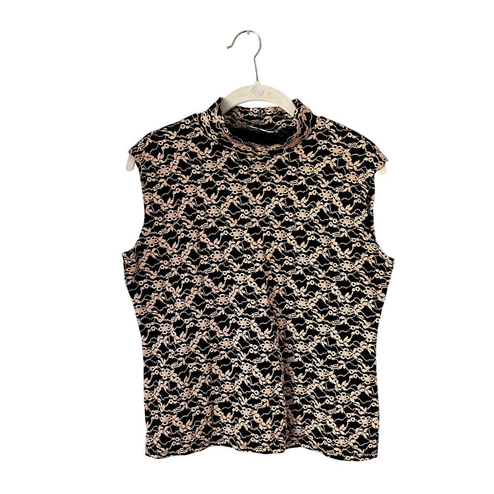 Vintage Dressbarn Floral Mock Neck Top: 90s, Y2K